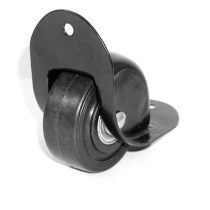 50mm Black Recessed Edge Castor with Curved Radius, up to 40.8kg