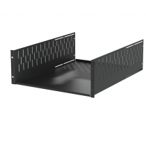4U Black Clamping Rack Shelf - 600mm Deep