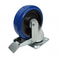 127mm Braked Swivel Castor with Blue Wheel, up to 180kg