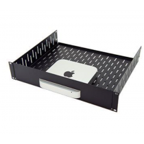 2U Vented Rack Shelf & Magnetic Faceplate For 1 X MAC MINI