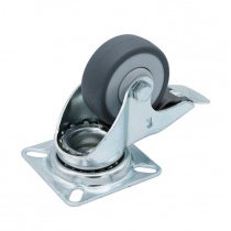 50mm Braked Swivel Castor with Grey Wheel, up to 40kg