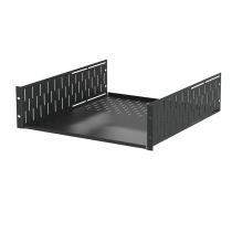 3U Black Clamping Rack Shelf - 500mm Deep