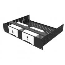 2U Vented Rack Shelf & Magnetic Faceplate For 2 x Sonos Connect