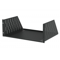4U Black Vented Rack Shelf - 368mm Deep