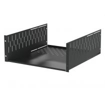 4U Black Clamping Rack Shelf - 500mm Deep