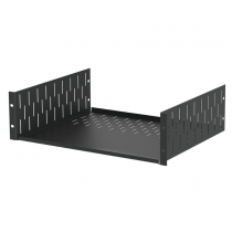 3U Black Clamping Rack Shelf - 367mm Deep