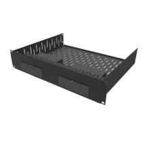 2U Vented Rack Shelf & Magnetic Faceplate For 2 x Sonos Port