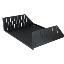3U Black Vented Rack Shelf - 368mm Deep