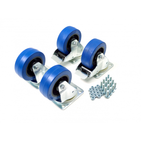 100mm Heavy Duty Swivel Automatic Castor Kit with Fixings