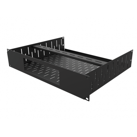2U Vented Rack Shelf & Magnetic Faceplate For 1 x Sonos Amp