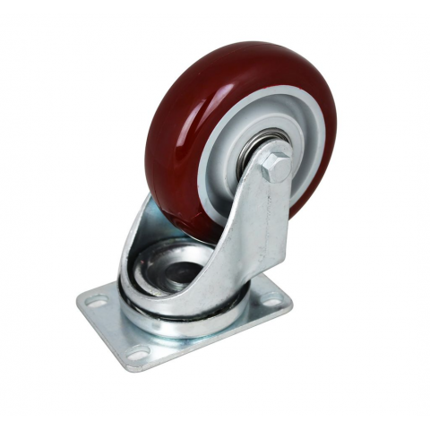 100mm Swivel Castor with Burgundy Wheel