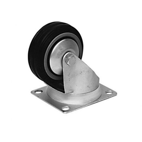 80mm Swivel Castor with Rubber Black Wheel