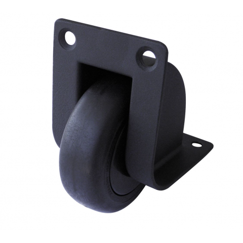 75mm Black Textured Recessed Edge Castor, up to 250 kg