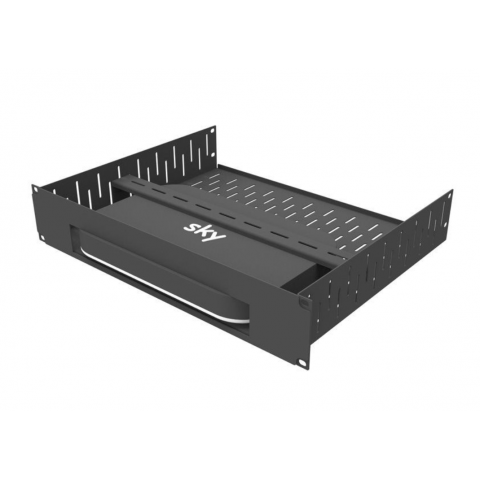 2U Vented Rack Shelf & Magnetic Faceplate For 1 x SKY Q BOX