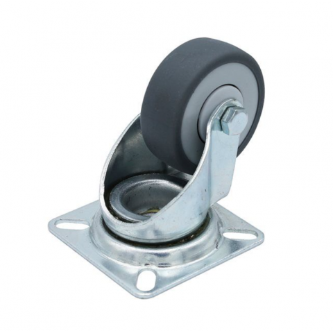 50mm Zinc Swivel Castor with Grey Wheel, up to 40 kg