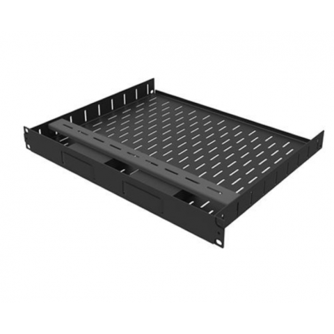 1U Vented Rack Shelf & Magnetic Faceplate For 2 x Apple TV