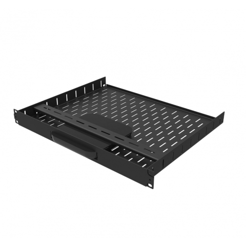 1U Vented Rack Shelf & Magnetic Faceplate For 1 x ROKU 4