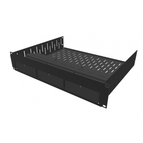 2U Vented Rack Shelf & Magnetic Faceplate For 3 x Sonos Ports