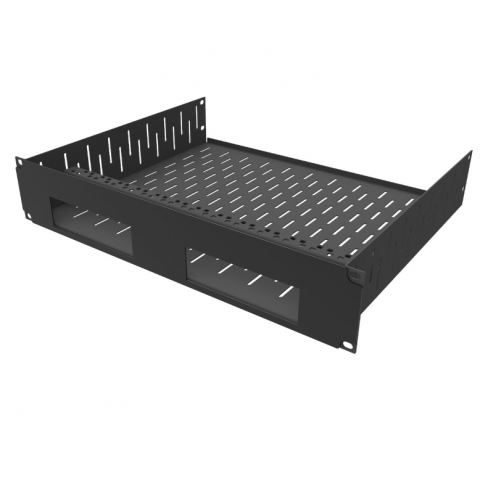 2U Vented Rack Shelf & Magnetic Faceplate For 2 x MERIDIAN 218