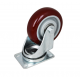 100mm Swivel Castor with Burgundy Wheel