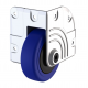 75mm Heavy Duty Zinc Corner Castor with Blue Wheel, up to 150kg