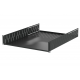 2U Black Clamping Rack Shelf - 600mm Deep