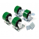 100mm Heavy Duty Braked Swivel Castor with Green Wheel