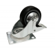 80mm Braked Swivel Castor with Rubber Black Wheel