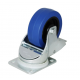 100mm Heavy Duty Braked Swivel Automatic Castor with Rubber Blue Wheel