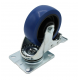 Low-Cost 100mm Swivel Braked Castor with Blue Wheel